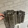Pair of Silver Metal Filigree Ceiling Light Shades Image 2