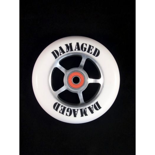 Damaged Alloy 5 Spoke Silver 110mm Wheel With Abec 9 Bearings