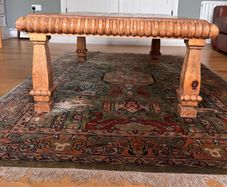 Solid Pine Rustic Carved Coffee Table