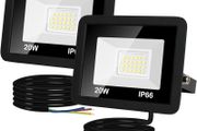 NEW SALE | 20W LED Floodlight Outdoor, 2000LM Super Bright LED Security Lights IP66 Waterproof, 6000K Daylight White Outdoor LED Flood Lights with 1M Wire for Garden, Garage, Backyard, Pack of 2
