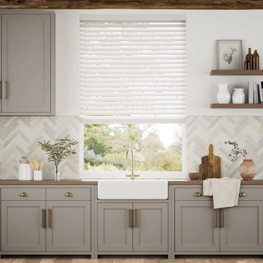 Faux Wood White Blind