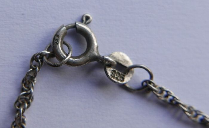 Vintage Sterling Silver 925 Pendant Necklace length 18" - 4,4g