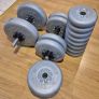 York Adjustable Dumbbell Weights Set w/Vinyl Plates, Bars & Collars Image 2
