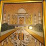 Set of 2 framed Gemstone Painting From Rajasthan, India in golden frame. Image 7