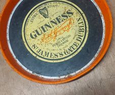 vintage Guinness metal drinks tray ,hard to come by, collectors item,,buyer collects or pays postage thank you, great advertising patina,,used condition, see pictures for condition, sold as seen