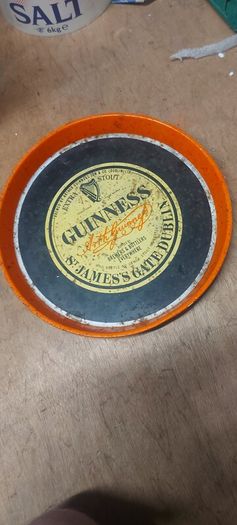 vintage Guinness metal drinks tray ,hard to come by, collectors item,,buyer collects or pays postage thank you, great advertising patina,,used condition, see pictures for condition, sold as seen