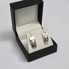 Brand New 925 Hallmarked Silver & 9ct Gold Earrings