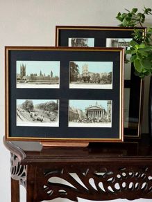 Pair of Framed Original Vintage London Postcards