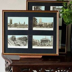 Pair of Framed Original Vintage London Postcards