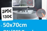 LED Bathroom Mirror 50x70cm Touch Switch Cold Bright Light Makeup Vanity Ensuite