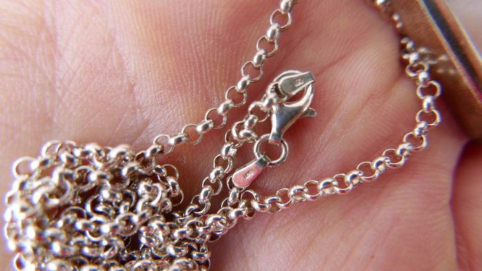 Vintage Sterling Silver 925 Flower Necklace (length 27" - 23,6g)