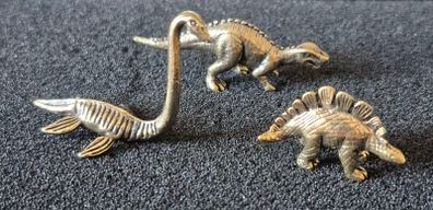 3 brass Dinosaurs, Solid brass.