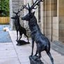 Pair of life size bronze deer statues Image 7