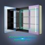 Bathroom Mirror Cabinet with LED Lights, Anti-Fog, Colour Changing & Touch Sensor, Aluminium Double Door, 650x600mm Dimmable, Shaver Socket Image 9