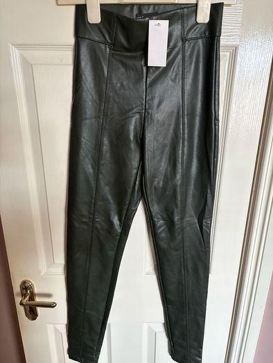 leather look trousers