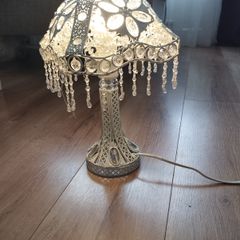 Vintage Shabby Chic Ivory Lamp