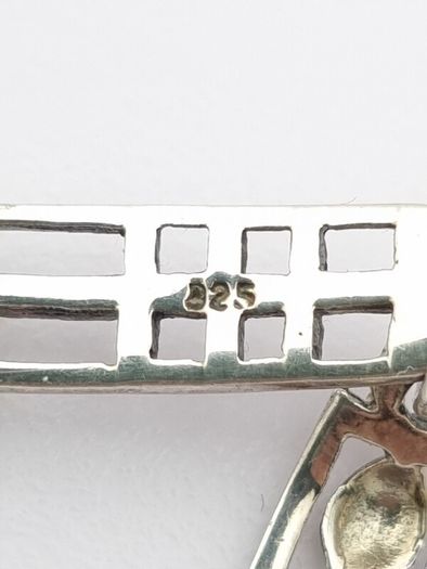 Vintage Geometric 925 Sterling Silver Cubic Zirconia Bracelet