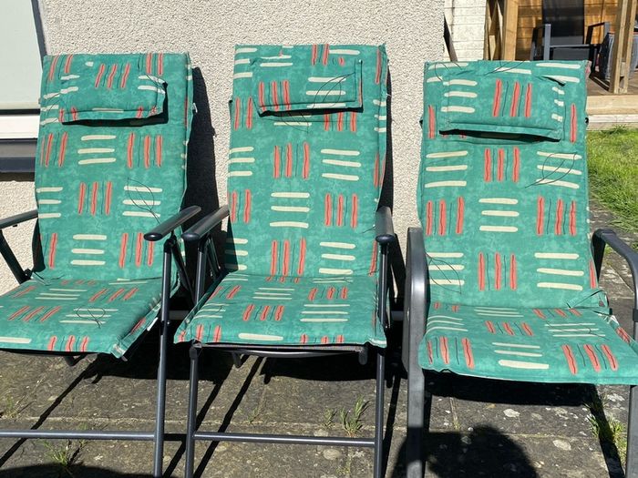 3 Garden chair high back cushions