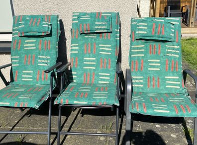 3 Garden chair high back cushions