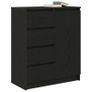 Sideboard with Drawers Black Oak 71x35x84 cm Image 3