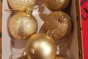 Christmas golden baubles