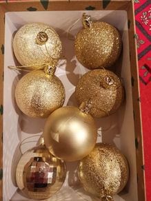 Christmas golden baubles