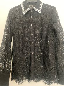 New Nevada Love black jewel lace Blouse M