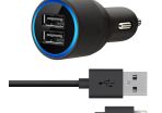 Dual Car charger 2 USB Ports for Belkin iphone 6 5S 5C Ipad Air mini iPad 4