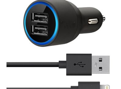 Dual Car charger 2 USB Ports for Belkin iphone 6 5S 5C Ipad Air mini iPad 4