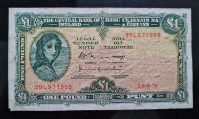1976 Lady Lavery 1 pound banknote
