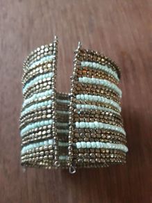 Turquoise and Gold Torc Bracelet