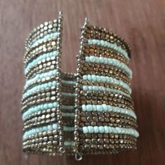 Turquoise and Gold Torc Bracelet