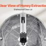 Manual Honey Extractor, 4/8 Frames Honey Spinner Extractor, Stainless Steel Beekeeping Extraction, Honeycomb Drum Spinner with Lid, Apiary Centrifuge Equipment with Height Adjustable Stand Image 5