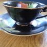 Princess China (Occupied Japan) Black Teacup and Saucers x 2 for Sale Image 2