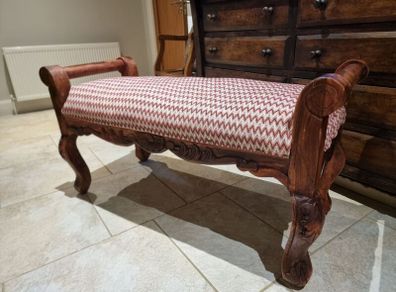Beautiful Carved Wooden Bench
