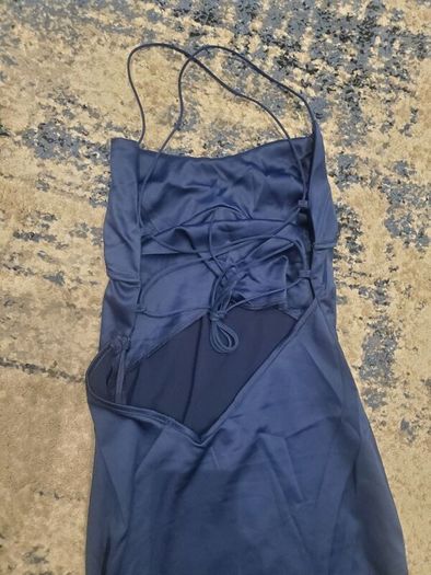 Stunning Midnight Blue Satin Dress