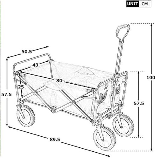 Folding Camping Cart Garden Wagon 4 Wheeled Collapsible Festival Trolley, Portable Garden Cart & DIY Waste Wagon - 150KG Capacity (FREE POSTAGE)