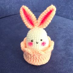 Cute Handmade Bunny Egg holder set