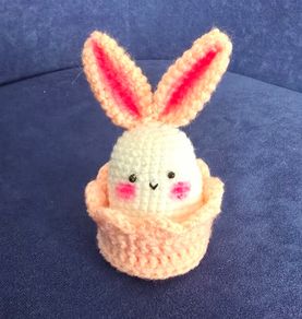 Cute Handmade Bunny Egg holder set