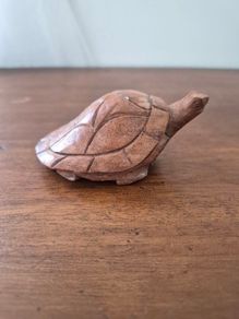 Hand Carved Wood Sea Turtle Ocean Beach House Decor Carving Art Sculpture Statue