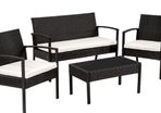 High-quality poly rattan  garden furniture wicker set with glass table
