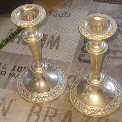 Vintage Pair of Silver Plates Candlesticks Postage Available or Collection
