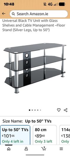 Glass TV stand for 42" tv