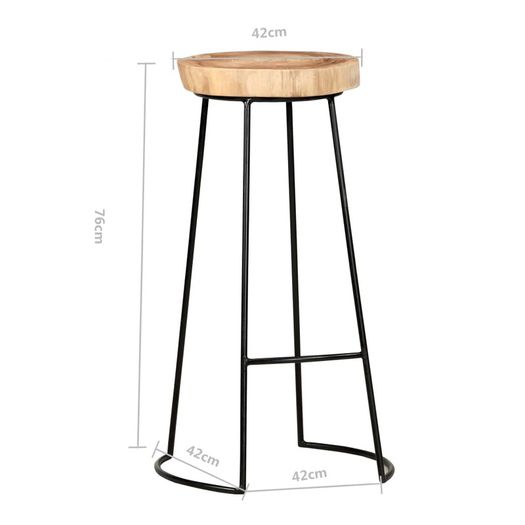 Bar Stools 2 pcs Solid Acacia Wood