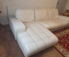 Leather white corner sofa