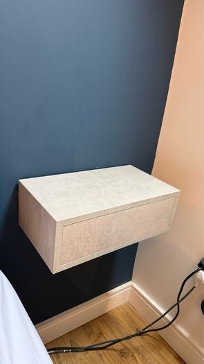 2 Grey Concrete Effect Floating Bedside Tables