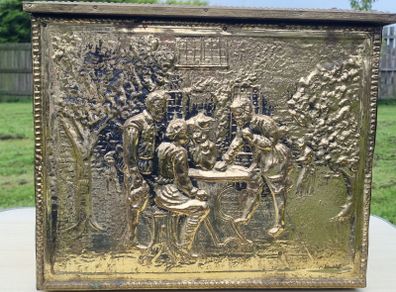 Vintage brass fireplace box