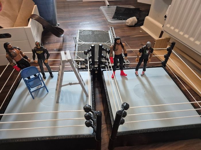 Wrestling rings and wrestlers