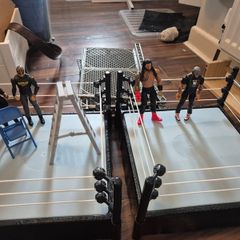 Wrestling rings and wrestlers