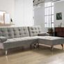 Elegant Velvet Sofa Bed with Chaiselongue 4 COLOURS Image 8